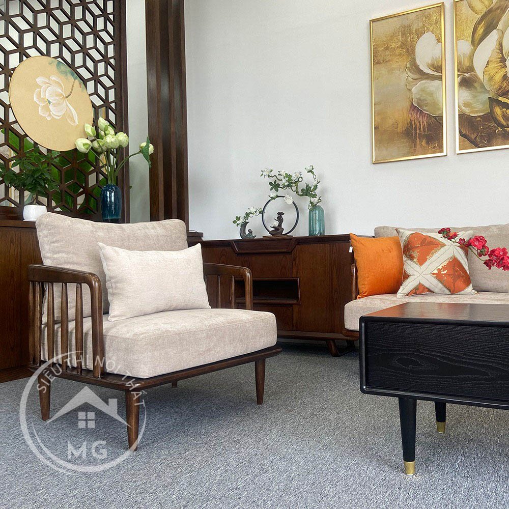 Ghế sofa đơn gỗ sồi nga