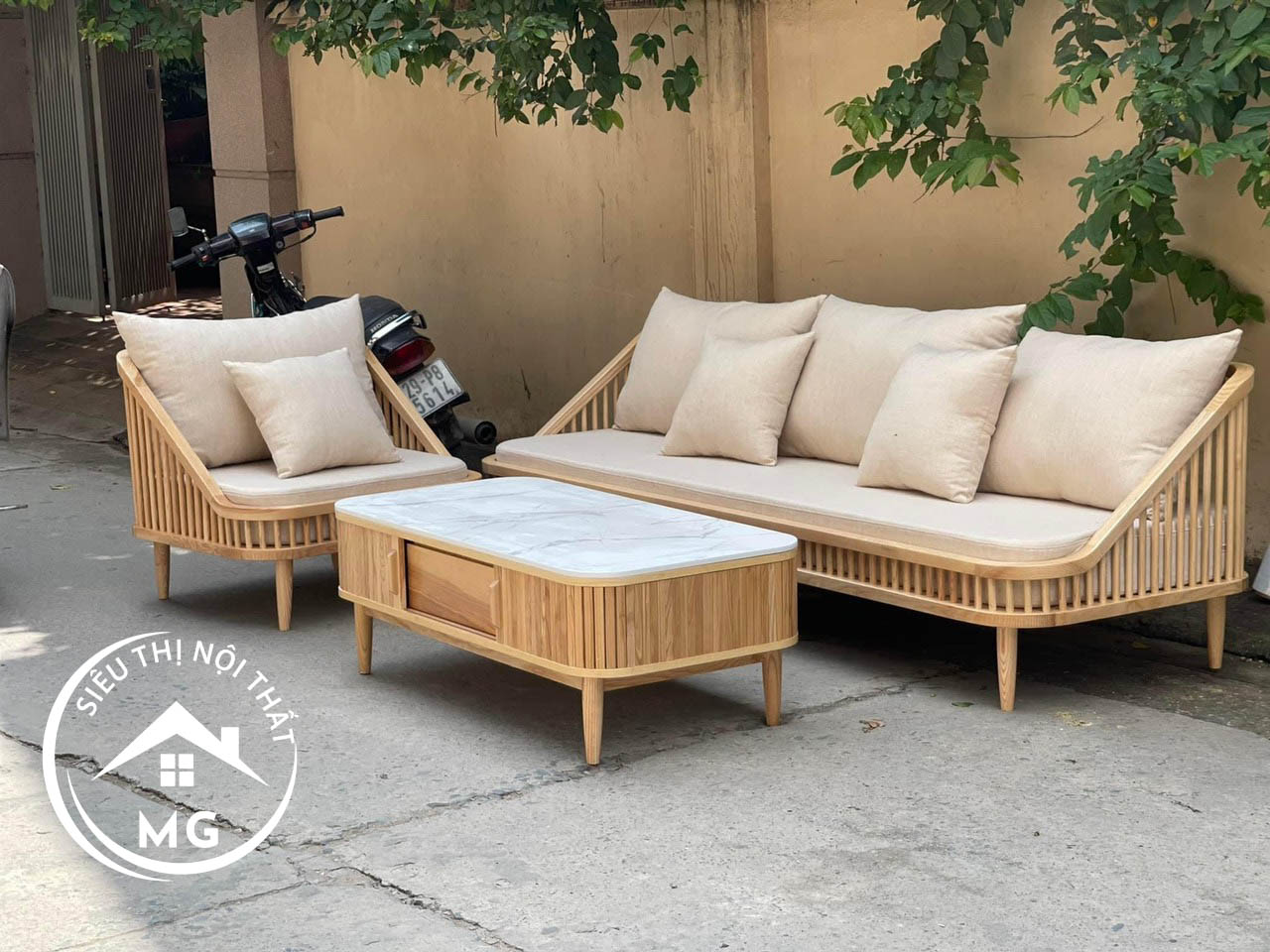 Ghế sofa gỗ sồi