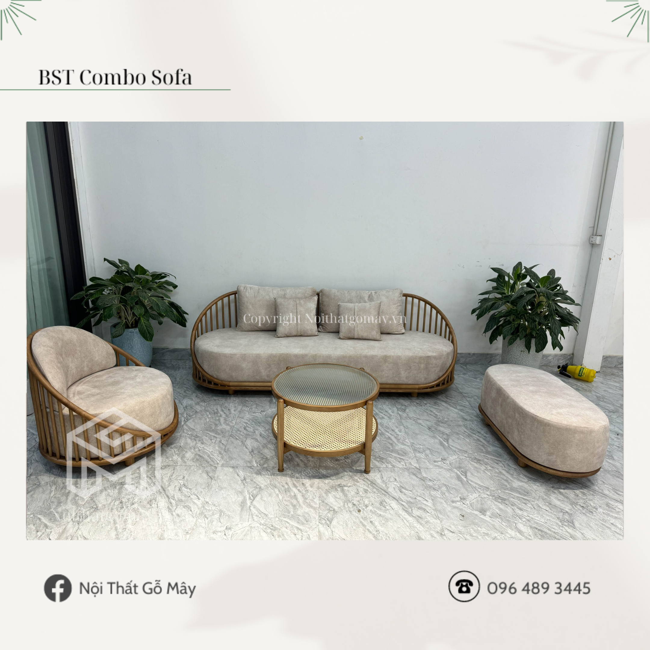 BSF – G35 Bộ Sofa Gỗ CASK Hiện Đại